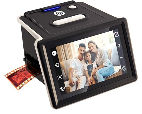 HP FilmScan Touch Screen Film & Slide Scanner Digitizer with 5” LCD Screen, Quickly Convert Negatives & Slides to Digital 22MP JPEG Photos, Compatible with 135, 126 and 110 Film & Slides