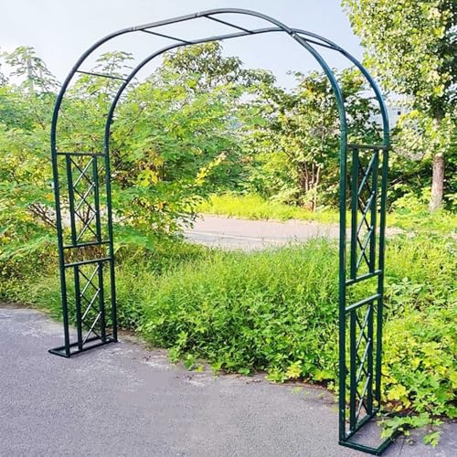 Arco da Giardino Arco per Rose in Metallo con Basi 140cm 180cm 220cm 260cm 300cm 340cm Sostegno per Rampicanti Grande Esterno Decorazione Giardino(Green,220x230x40cm)