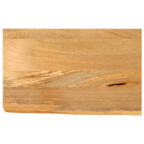 WEMYUFURN Tischplatte mit Baumkante 50x20x3,8 cm Massivholz Mango Tischlerplatte Rustikale Platte DIY Möbelbau für Schreibtisch Küche