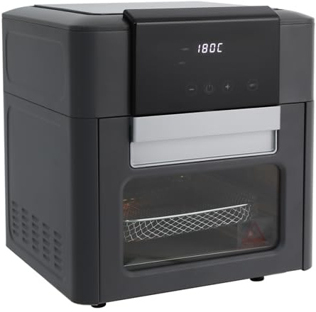 Mini four à air chaud, gris, 12 l, mini friteuse à air chaud, sans huile, pour les ménages, cuisines, boulangeries, restaurants 33 x 33,3 x 36 cm
