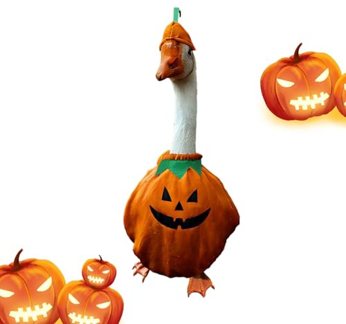 Jiimhte Juego de disfraz de porche para escultura de animales, kit de ropa de calabaza temática de Halloween para estatua de animales, suministros de decoración de Halloween para patio, porche, jardín