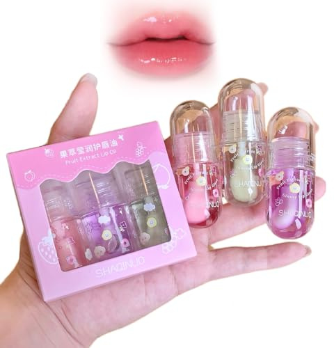 CWED 4 Piezas Gloss Hidratante Efecto Mojado, Duración Hasta 12h, Altamente Pigmentado Acabado Brillante, Tinta de Labios Para Maquillaje Femenino (A)