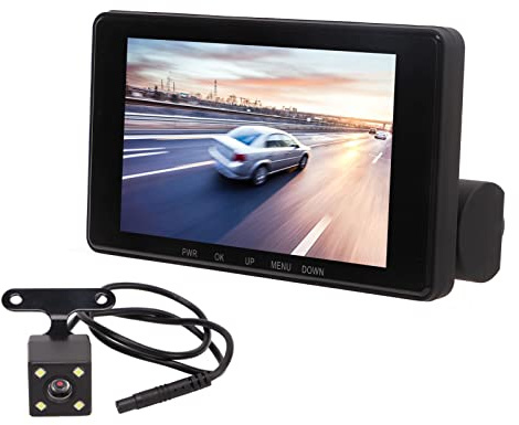 KIMISS Cámara de Tablero Dual con Visión Nocturna - Cámara para Tablero de Automóvil DVR 3 Visión Nocturna Pantalla de 4 Pulgadas - Monitoreo de Estacionamiento Las 24 Horas, Grabadora de Video de