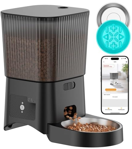 HoneyGuaridan Distributore Automatico Cibo Gatti WiFi 2.4G/5G con 2 Ciotole