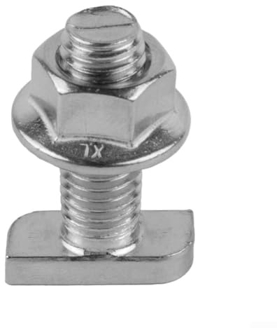 Lot de 20 vis à tête marteau en acier inoxydable 304 avec écrous à bride M8, pas de filetage 1 25, pour montage de rail de type 28/15 selon DIN 6923 (M8 x 20)