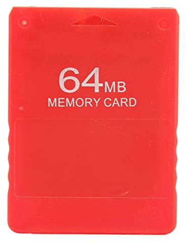 ANGGREK -minneskort, 64MB Höghastighetsminneskort för 2, Kompatibelt med Alla Spel och FMCB1.966, Plug and Play (röd)