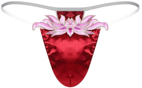 Sinleey herr jockstraps kalsonger män underkläder låg midja slip liv kalsonger män kalsonger bikinitrosa ouvert wetlook fräck, Burgund, one size