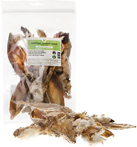 JR Pet Products 200g Rabbit Ears With Hair Natural Hypoallergenic Dog Treat Chew Grain & Gluten Free