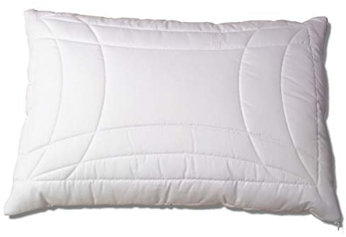 Meivita Mitwachsendes Kinderkissen in 40x60 cm mit höhenverstellbarer Kugelfaser Füllung im separaten Innen - Kissen und unterstepptem Tencel - Bezug als Baby - Flachkissen - Made in Germany