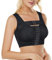 Bafully Women Post Surgery Front Closure Sports Bra with Breast Support Wirefree Racerback (Black, 3XL)