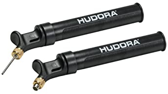 HUDORA Ballpumpe In & Out in schwarz - hochwertige Ball Luftpumpe für Fußball / Basketball / Volleyball & Co. - kompakte Handluftpumpe in 19 x 4 cm - Luftpumpe klein mit praktischer Dualfunktion