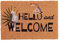 Relaxdays Fußmatte Kokos, Türvorleger Hello and Welcome, 40 x 60 cm, rutschfest, wetterfest, Abtreter innen, außen, bunt
