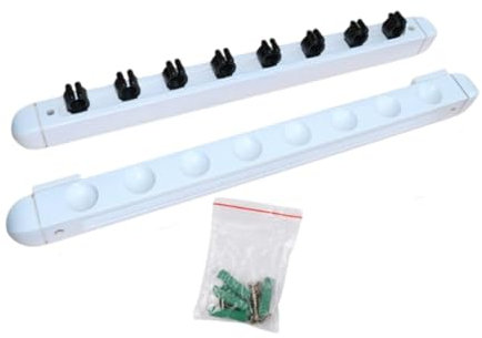 Dickly Billard-Queue-Ständer, Queue-Wandregal mit Schrauben, platzsparend, professionelle Wandhalterung, Billard-Queue-Halter für das, Weiß