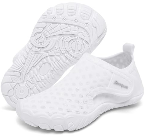 Racqua Toddler Water Shoes Kids Beach Shoes Aqua Sea Pool Wet Swimming Slip-On Quick Dry Lightweight Socks Shoes Girls White 6-12 Months