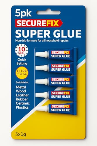 Super Glue All Purpose 5PK – Non Drip Liquid Quick Setting Ultra Strong Adhesive Shoes Plastic Metal Wood Rubber Glass – Precision Glue Household DIY Craft Repairs Instant Bonding Small Repairs 5x1g