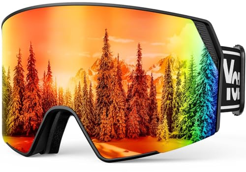 YOZISS Maschera da Sci uomo donna,OTG Maschera da Snowboard, Protezione UV400 Occhiali da Sci Snowboard, Occhiali da Motocross per ciclismo Equitazione Arrampicata Sci
