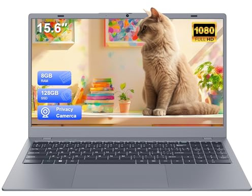 VIGSENUP Laptop,15.6'' Laptop Computer,8GB RAM LPDDR4 128GB SSD(Expandable to 1TB), AMD Athlon Processor Up to 2.6 GHz,WiFi 5,BT 5.0, Webcam, Poratable Student and Business Laptops