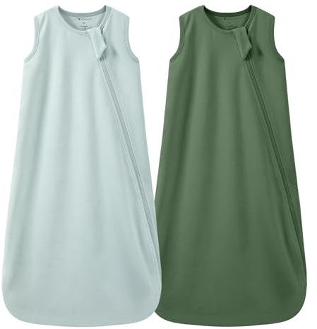 Mosebears 0.5 Tog Baby Sleeping Bag - Cotton Summer Sleep Sack for Newborns, Boys & Girls,L(12-18 Months)