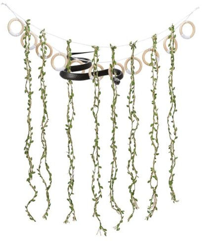 OLYCRAFT Remolques para reptiles Accesorios para Terrario Serpiente con Anillos de Madera para Escalada Escalada Escaladas Artesanales Vidas de Selva para Pitón Real Serpiente del Trigo Camaleón