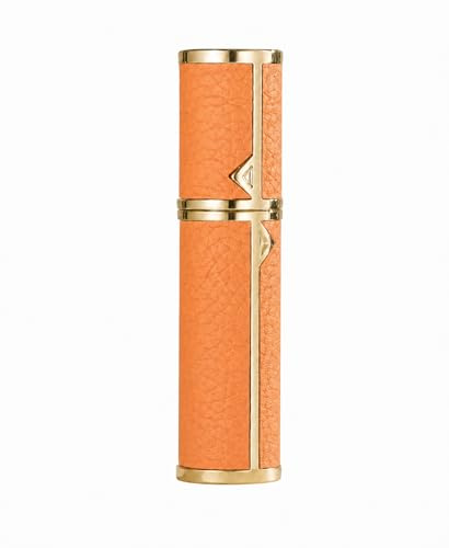 AsaNana Perfume Atomiser, Refillable & Travel Size Perfume Bottle, Leaking Proof,Bottom Pump without Funnel, Luxurious Small women and men, 5ml (A-Orange)