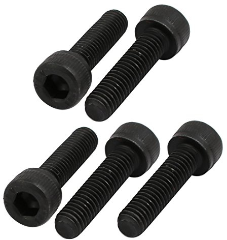 sourcing map 5 Stück Innensechskantkappe Linke Hand Gewinde Schraube Schwarz M6x20mm 12,9Grad