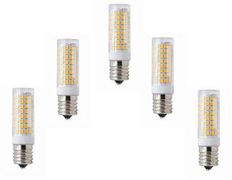 JiuRui LED Lampadine E17 LED Lampadina Dimmerabile Forno a microonde Luce 5 Watt AC110-130V 3000K / 6000K 102X2835SMD 400-450LM 5-Pack (Colore : Bianco caldo)