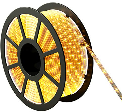 GOPLUS 10m Lichtschlauch Außen, LED Lichtschlauch Warmweiß mit 360 LEDs, LED Streifen 15,000 Stunden, Wasserdicht, Lichterkette Lichterschlauch für Außen & Innen (10m)