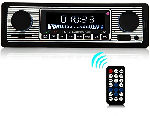 iFreGo Autoradio mit Bluetooth Freisprecheinrichtung, 1 DIN Bluetooth Radio Auto mit USB Anschluss/AUX/TF/MP3 Player,FM Autoradio Radio mit drahtloser Fernbedienung,Uhrzeit Anzeige,60WX4