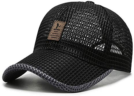 Adantico Gorras de béisbol para Unisex Hombre Sombreros de Verano Sombrero de Malla Transpirable (Negro)