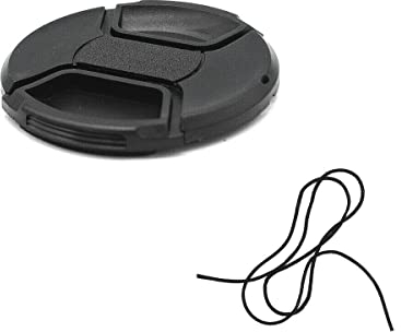 1pcs Universal Center Pinch Snap-on Front Lens Cap 40.5mm 46mm 49mm 52mm 58mm 62mm 67mm 72mm 77mm 82mm For Canon Nikon Sony Pentax Olympus Fuji Camera with String (40.5mm)