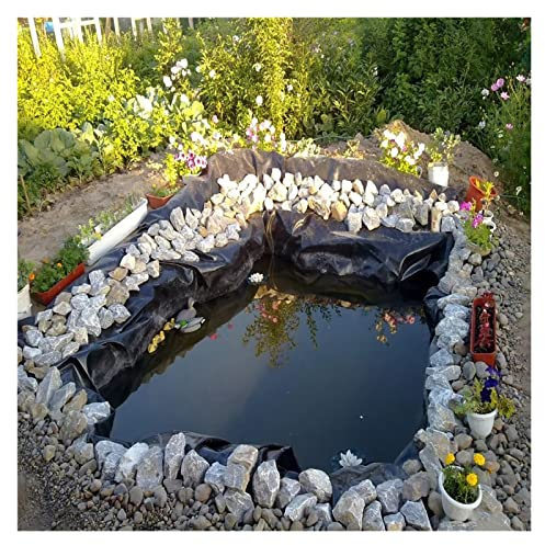 Estanque Prefabricado HDPE Pond Liner 0,35mm Reforzado Impermeable Plegable Lona Estanque (Color : Black, Size : 2x4m)