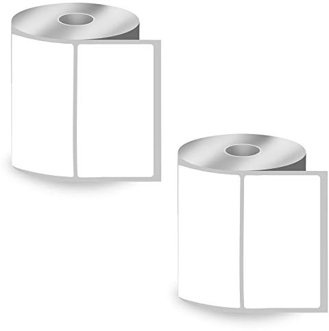 BETCKEY - 102mm x 64mm(4 in x 2,5 in) Perforadas Etiquetas Térmicas para Envío y Uso Múltiple Compatible con impresoras Zebra y otras [2 Rollen/1240 Etiquetas]