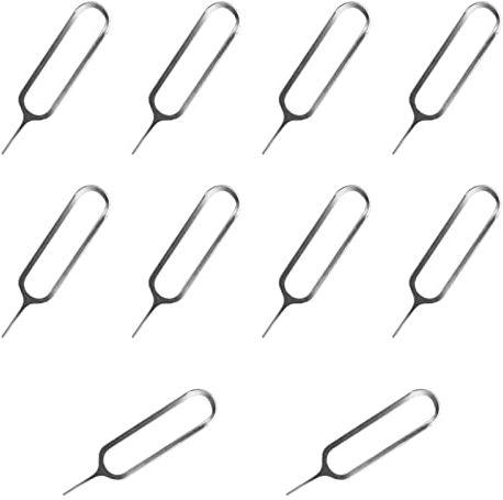 10 Pcs de Extractor de Tarjeta SIM, Abridor de Agujas de Acero Inoxidable, Clavijas de Expulsión, Abridor de Agujas Compatible con Todos los Teléfono Inteligente
