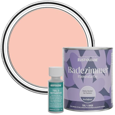 Rust-Oleum Peach Water-Resistant Bathroom Tile Paint in Gloss Finish - Happy as a Clam 750ml