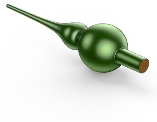 Christbaumspitze Glas Grün, Weihnachtsbaumspitze, UNOLIGA 26cm Mundgeblasen Glas Tannenbaum Spitze, Vintage Baumspitze