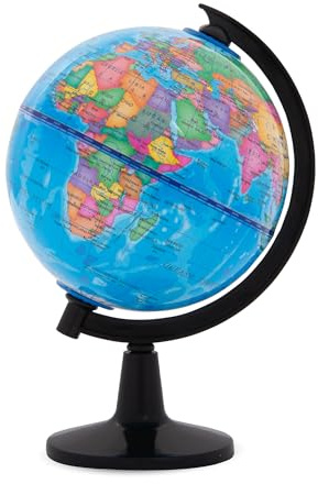 Starplast Globo Terráqueo - 5 tamaños, Mapamundi, Educativo, Globo Girable, Decoración de Escritorio, Geografía, Español - 10 cm Diámetro