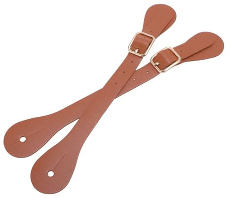 Fdit Cinghie per Sperone in Pelle Sintetica, Supporto per Sperone da Cowboy Occidentale a Lunghezza Regolabile con Tenuta per Stivali, Elegante Equipaggiamento da Cavallo con Design