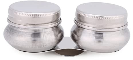 Large Double Palette Cup Stainless Steel Oil Paint Megilp Turpentine Container, Sealed Lids for Storing and Mixing, Great Tool for Artists Painting Outdoors or Indoors