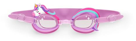 Legami - Schwimmbrille, Kinder-Schwimmbrille, Anti-Fog-Gläser, UV-Schutz, mit Gummiband und verstellbarem Nasensteg, Einhorn, Lila