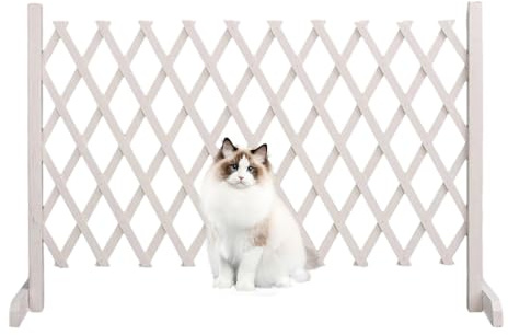 GTFYUDGH Rejilla para Perros, Madera Reforzada sin Perforaciones, Puerta de Seguridad Plegable para Mascotas, para Pasillo, Cocina, Dormitorio, Garaje, salón, apartamento, Gatito