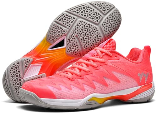 Hiuzylqx Scarpe da Badminton da Donna, Scarpe da Tennis da Tavolo Antiscivolo, Leggere Traspiranti per Tennis, Squash, pallavolo, Pallamano,A,39 EU