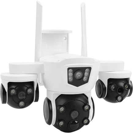 Sxhlseller Caméra de sécurité Solaire sans Fil pour L'extérieur, Système de Caméra de sécurité Domestique 8K avec Objectif 3 4MP, Alertes de Détection Humaine