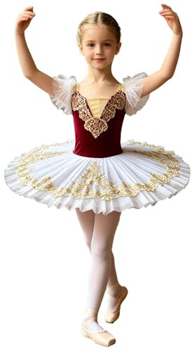 Miutii cocktailklänning flicka sommarklänning flicka tutu prinsessa klänning balettkläder bohoklänning balettklänning gul balett body danskurs, röd, 92-98