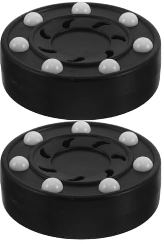 Holibanna Equipo de Entrenamiento de Hockey sobre Hielo, 2 Discos Negros | Abs y Pvc, Portátil y Ligero, para Hockey sobre Hielo Interior y Hockey en Patines Exterior