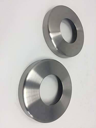 Edelstahl Abdeck Rosette Rohr Geländerpfosten Abdeckung Geländerpfosten 2 Stück (Edelstahl V2A, 85 x 42,4 mm)