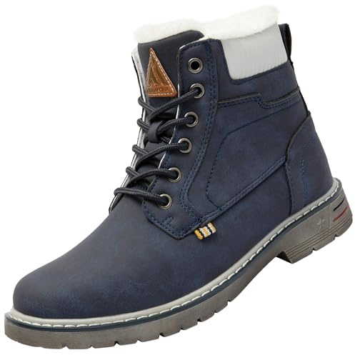 Mishansha Femme Bottes Hiver Randonnée Chaussures Imperméable Bottes de Neige en Plein Air Chaudes Fourrure Bottine, Bleu 37