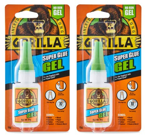 Gorilla Super Glue Gel 15g (Pack of 2)