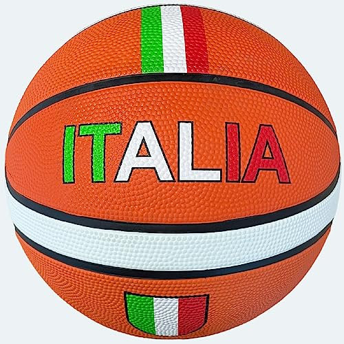 Mikado Sport Palla da Basket. Pallone da Basket Tricolore. Per interni ed esterni. Realizzata in PU. Taglia 7 (Italia Bianco Arancione).