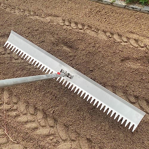RISISANI® Rechen | Breite 100 cm | 100% Made in Germany | Ohne Stiel mit optionalem Adapter für Gardena Stiele | Landschaftsrechen Planierrechen Rasen Rakel