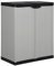 vidaXL Garten Lagerschrank mit 1 Boden Kunststoffschrank Haushaltsschrank Schrank Beistellschrank Gartenschrank Grau Schwarz 68x40x85cm